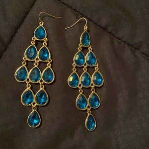 Beautiful blue and gold earrings. Like new.